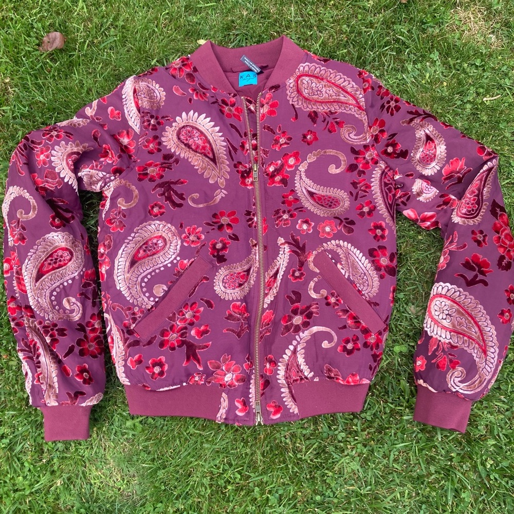 Maroon Paisley Bomber Jacket